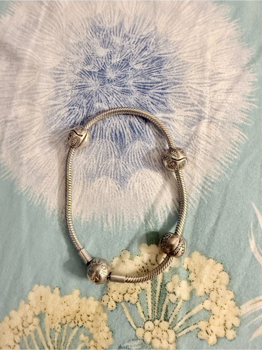 Pandora bracelet with charms